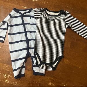 Calvin Klein & Ralph Lauren 3 Month Onsie 2 piece set
